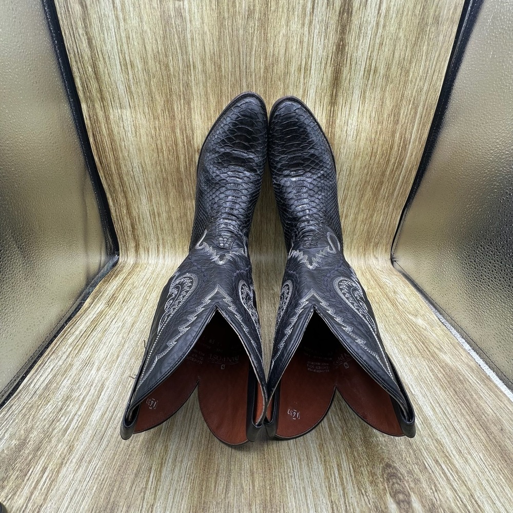 Dan Post Exotic Python Boots Men's Size 11 Ew Bla… - image 6